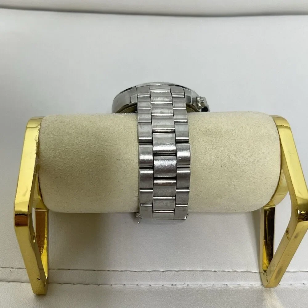 Michael Kors Silver Watch Layton Stainless Steel Chronograph MK5454 Quartz WORKS
